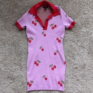 F21 Pink and Red Cherry Dress